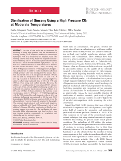 Sterilization of ginseng using a high pressure CO2 at moderate