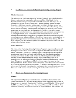 The mission of the Psychology Interns
