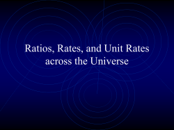 Ratios, Rates, and Unit Rates across the Universe