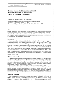 Hormone-Phospholipid Interaction : a Possible Hormonal