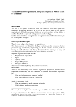 The Last Gap in Negotiations. Why is it Important