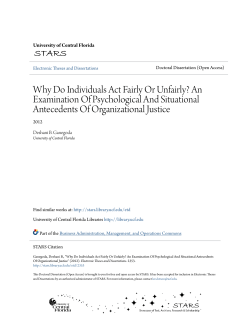 Why Do Individuals Act Fairly Or Unfairly? An Examination