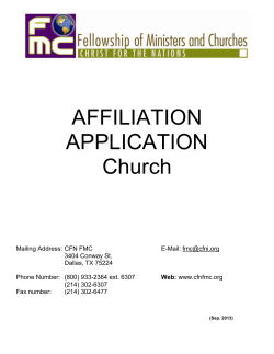 application for church ministry affiliation