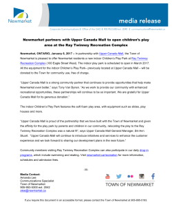 Newmarket partners with Upper Canada Mall on indoor play area