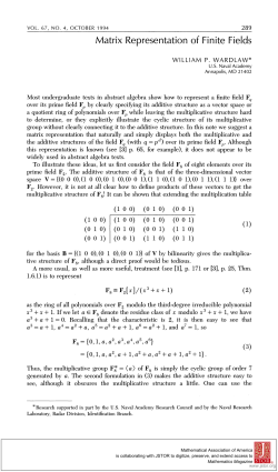 Matrix Representation of Finite Fields