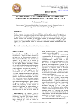 antimicrobial activities of twelve essential oils against