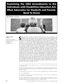 Examining the 2004 Amendments to the Individuals with Disabilities