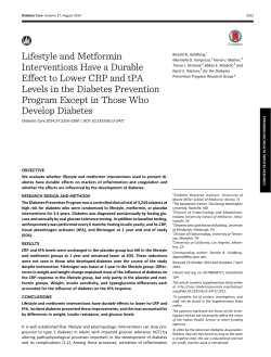 Lifestyle and Metformin Interventions Have a Durable Effect to Lower
