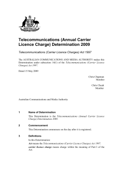 Telecommunications (Annual Carrier Licence Charge)