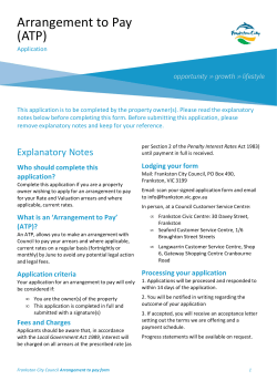 Arrangement to Pay - Frankston City Council