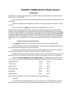 2016/2017 CHSRA District 5 Rodeo Season STOCK BIDS