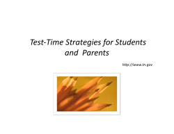 Test Taking Strategies for Students and Parents