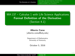 MA137 &ndash; Calculus 1 with Life Science Applications Formal Definition