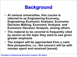 INEG 3413 Engineering Economic Analysis Fall 2004