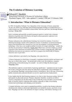 The Evolution of Distance Learning