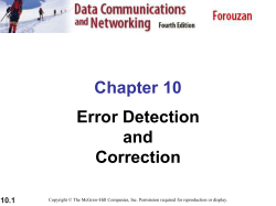 Types of Errors, redundancy, detection vs correction