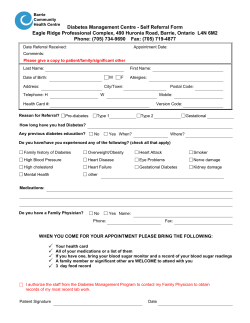 Diabetes Management Centre - Barrie Community Health Centre