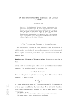 ON THE FUNDAMENTAL THEOREM OF LINEAR ALGEBRA 1. The