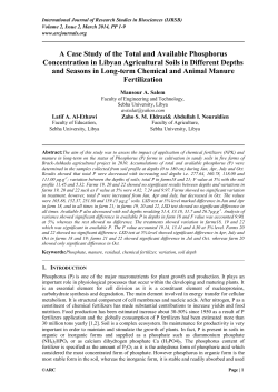A Case Study of the Total and Available Phosphorus Concentration
