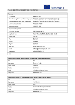 Part A: IDENTIFICATION OF THE PROMOTER