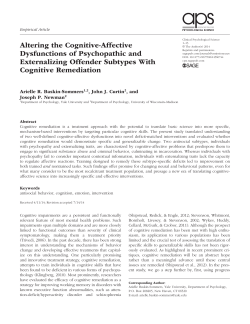 Altering the Cognitive-Affective Dysfunctions of Psychopathic and