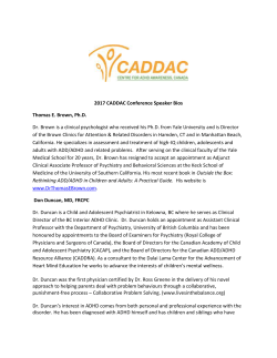 2017 CADDAC Conference Speaker Bios