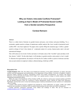 Looking at Azar`s Model of Protracted Social Conflict