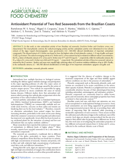 Antioxidant Potential of Two Red Seaweeds from the Brazilian Coasts