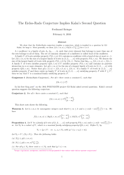 The Erdos-Rado Conjecture Implies Kalai`s Second Question