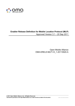 Enabler Release Definition for Mobile Location Protocol (MLP