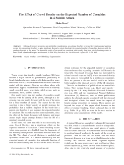 The effect of crowd density on the expected number of casualties in