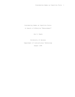 Considering Games as Cognitive Tools 1