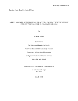 Four Day School Week 1 Running Head