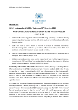 Strictly embargoed until Midday Wednesday 30th November 2016