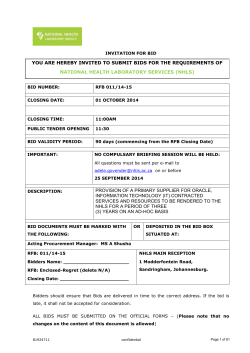 9 Bid preparation - National Health Laboratory Service