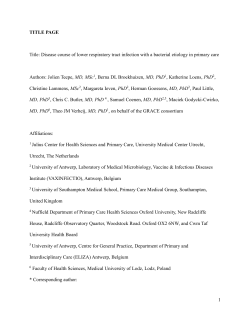 Disease course of lower respiratory tract infection with a bacterial