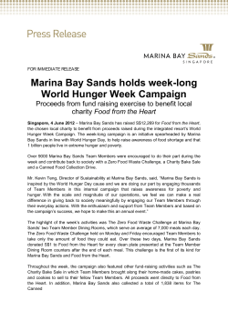 Marina Bay Sands holds week-long World Hunger Week Campaign