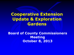 Discussion Cooperative Extension Update and Exploration Gardens
