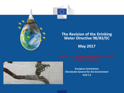 The Revision of the Drinking Water Directive 98/83/EC May 2017