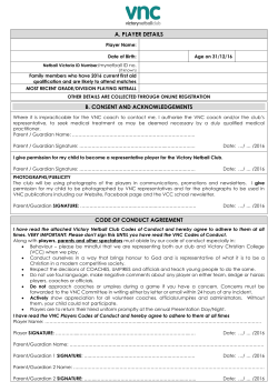 A. PLAYER DETAILS B. CONSENT AND ACKNOWLEDGEMENTS