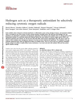 Hydrogen acts as a therapeutic antioxidant by selectively reducing