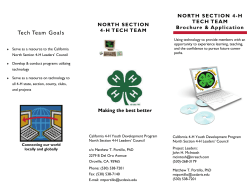 Tech Team Goals - California 4-H