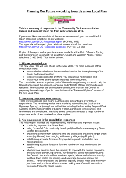 Growth around Harlow - Epping Forest District Council