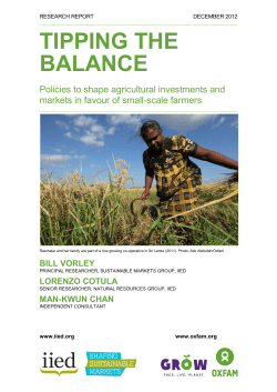 Tipping the Balance: Policies to shape agricultural