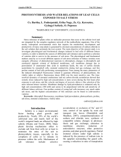 PHOTOSYNTHESIS AND WATER RELATIONS OF LEAF CELLS