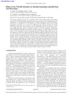 Effect of ion B drift direction on density fluctuation poloidal flow and