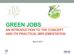 Green jobs for sustainable development