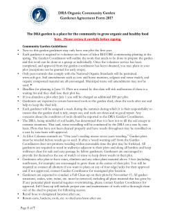 DRA Organic Community Garden Gardener Agreement Form 2017