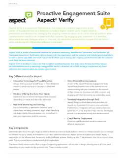 Proactive Engagement Suite Aspect&reg; Verify