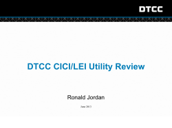 DTCC CICI/LEI Utility Review